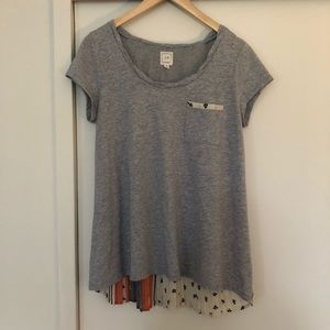 Anthropologie One September Pleated Back Top VGUC